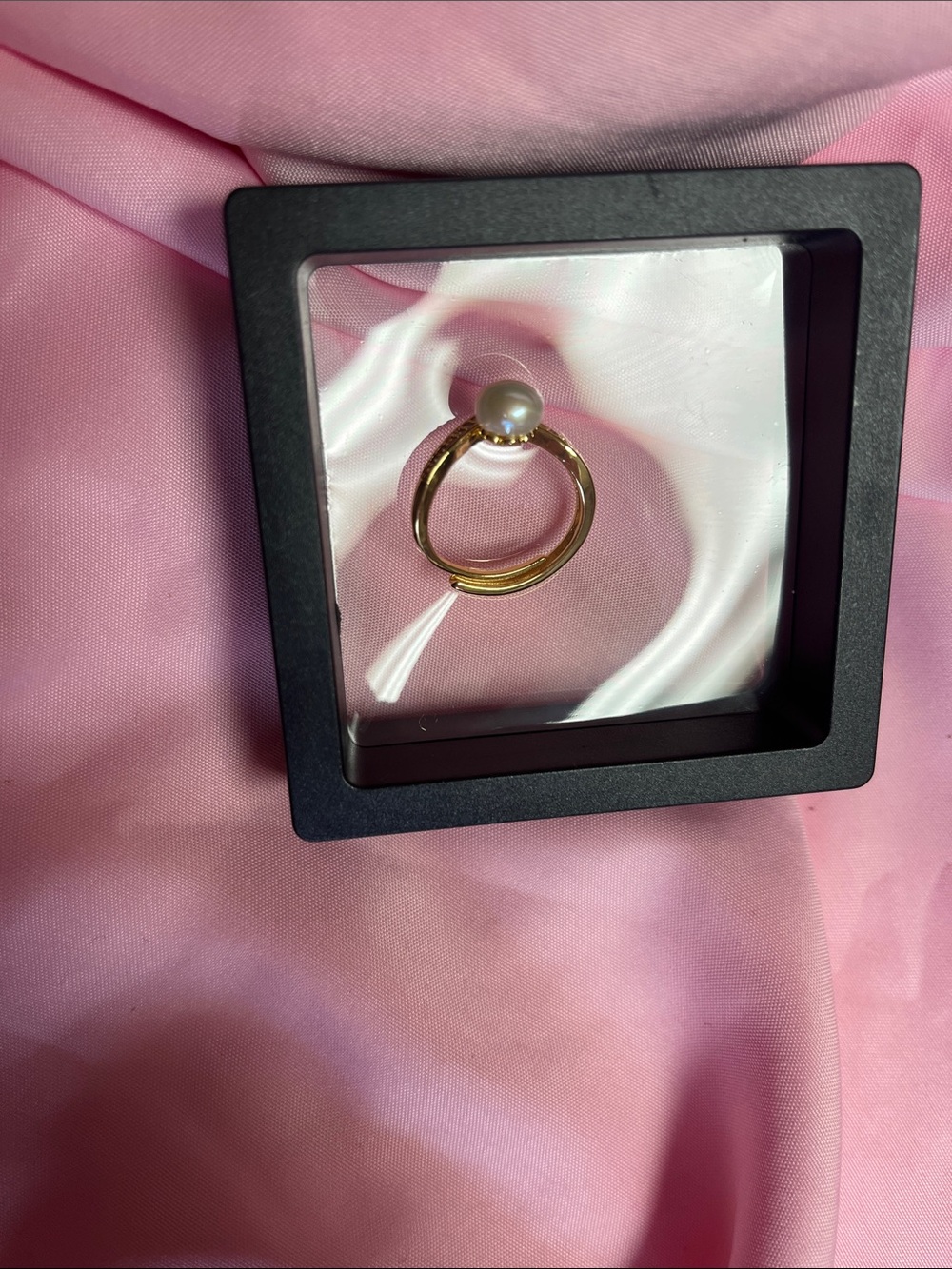 Gold Pearl Solitaire Ring - Women Jewelry